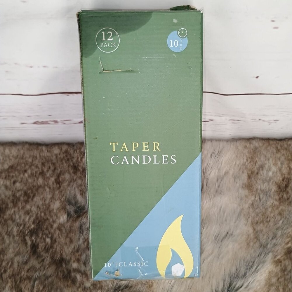 Box of 12 Laskey Dripless Taper Candles 9 1/2" Classic Pink